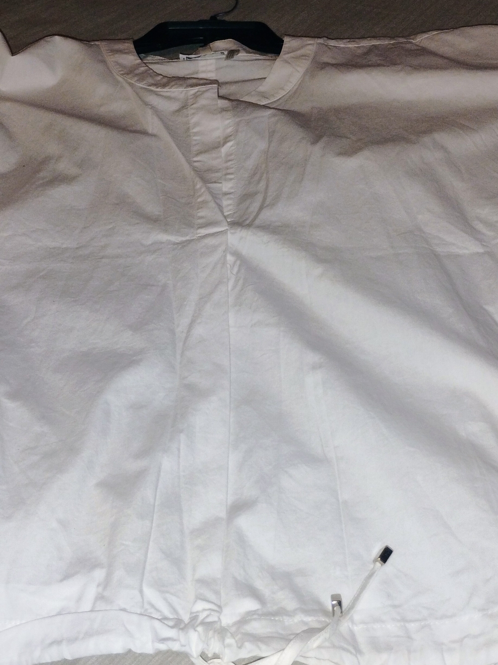 Calvin Klein White Drawstring Hem Pullover Top